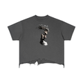 Bronze Vintage Wash Boxy Distressed Hem T-Shirt