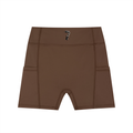 Women's Bronze High-Waisted Biker Shorts