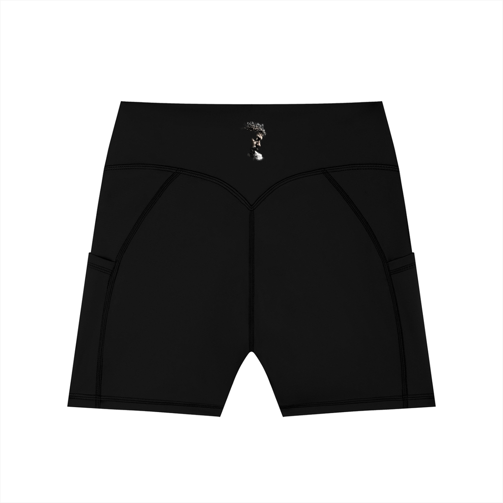 Women's Bronze High-Waisted Biker Shorts
