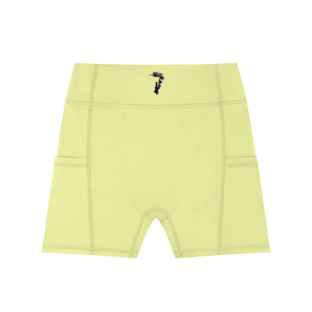 Women's Bronze High-Waisted Biker Shorts