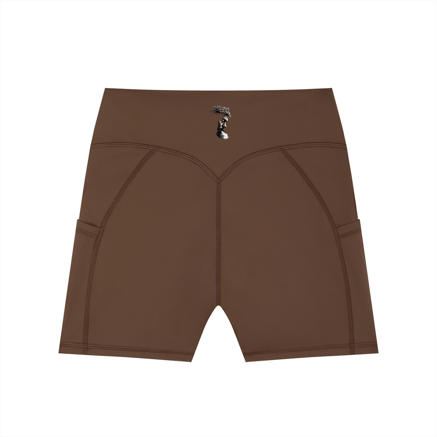 Women's Bronze High-Waisted Biker Shorts